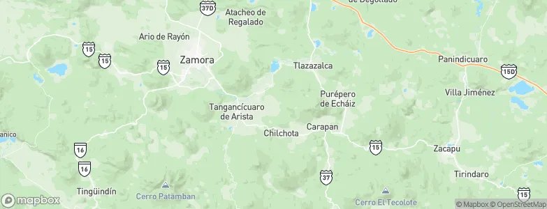 Tangancícuaro de Arista, Mexico Map