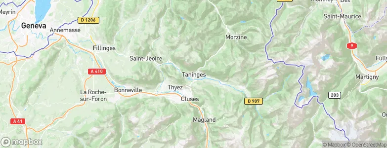 Taninges, France Map