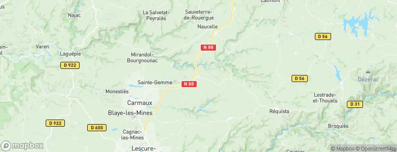 Tanus, France Map