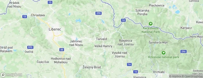 Tanvald, Czechia Map