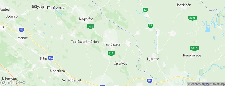 Tápiószele, Hungary Map