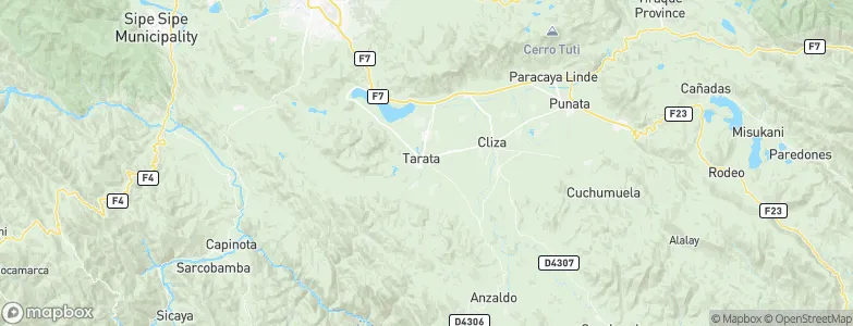 Tarata, Bolivia Map