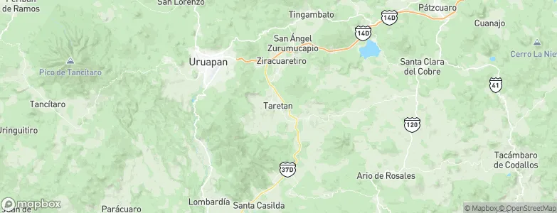 Taretán, Mexico Map