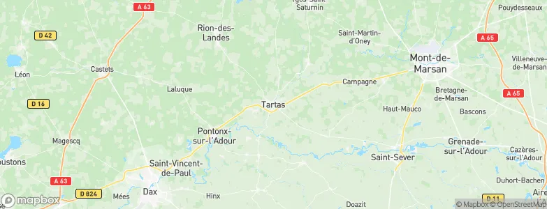 Tartas, France Map