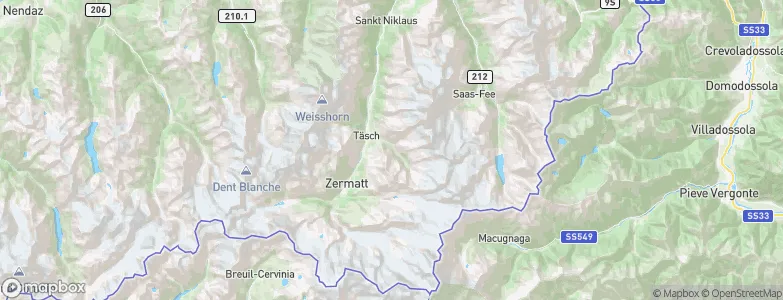 Täsch, Switzerland Map