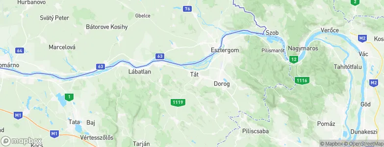 Tát, Hungary Map