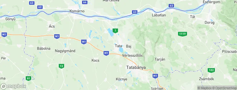 Tata, Hungary Map