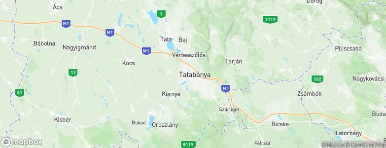 Tatabánya, Hungary Map