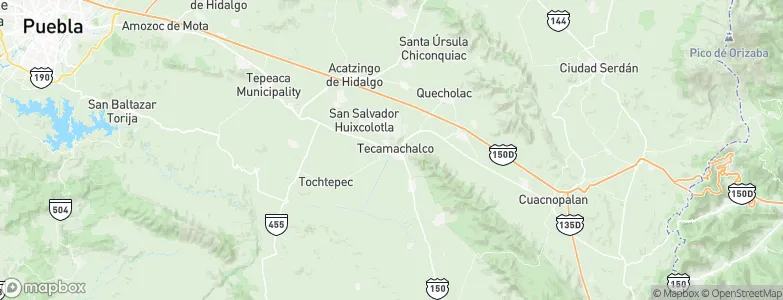 Tecamachalco, Mexico Map