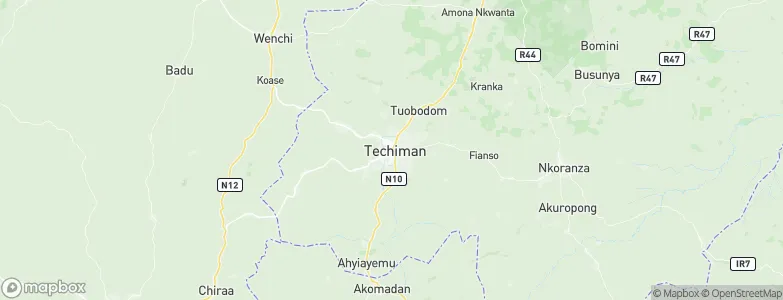 Techiman, Ghana Map