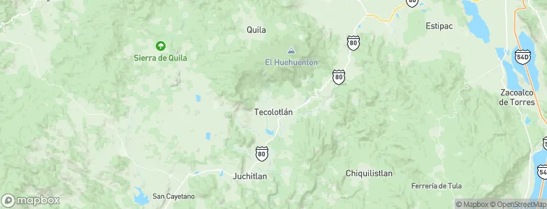 Tecolotlán, Mexico Map