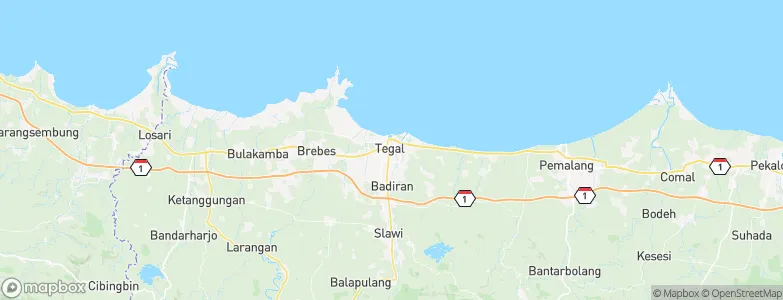 Tegal, Indonesia Map