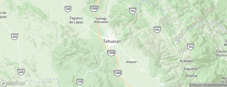 Tehuacán, Mexico Map