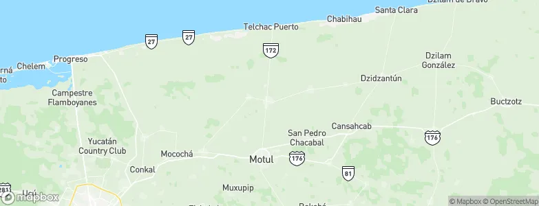 Telchac Pueblo, Mexico Map