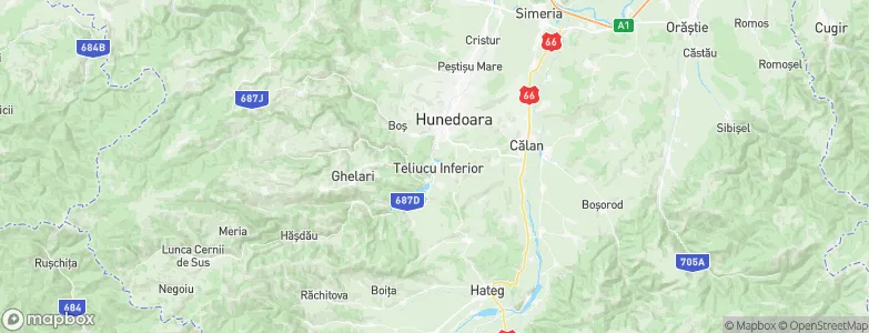 Teliucu Inferior, Romania Map