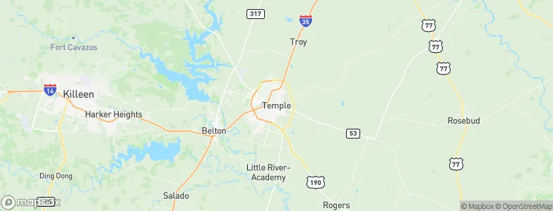 Temple, United States Map