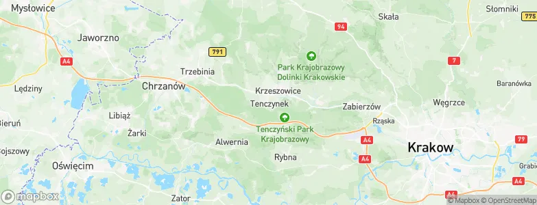 Tenczynek, Poland Map