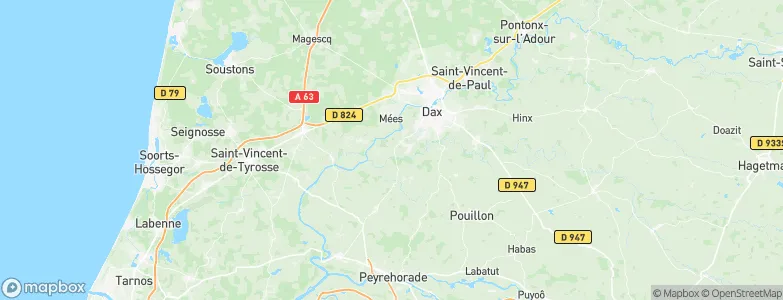 Tercis-les-Bains, France Map
