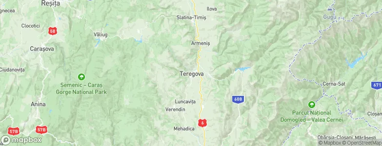 Teregova, Romania Map