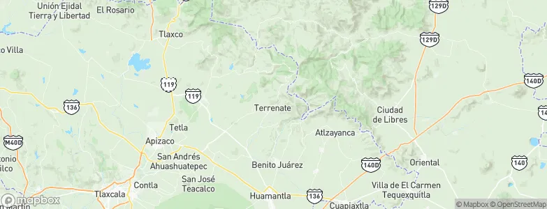 Terrenate, Mexico Map