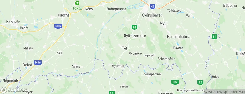 Tét, Hungary Map