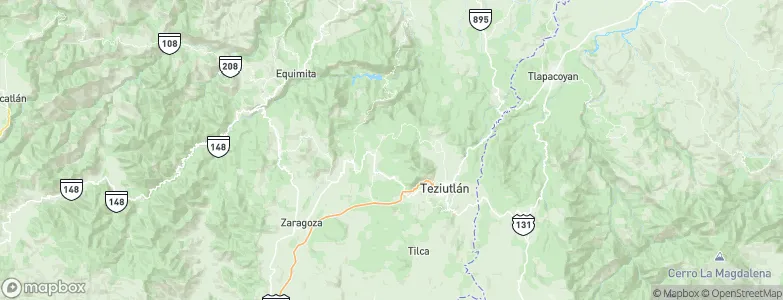 Teteles de Avila Castillo, Mexico Map