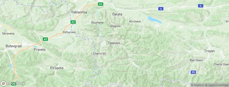 Teteven, Bulgaria Map