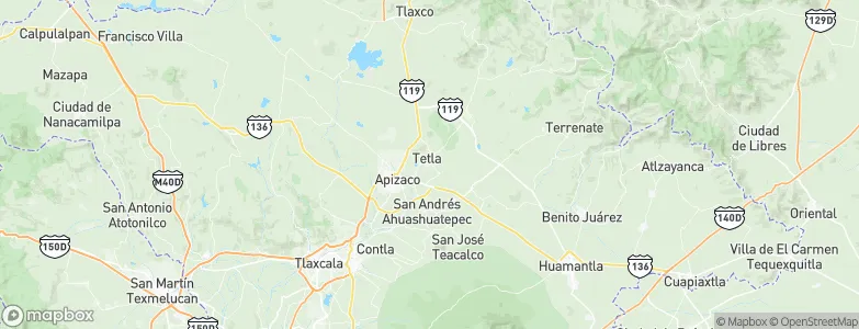 Tetla, Mexico Map
