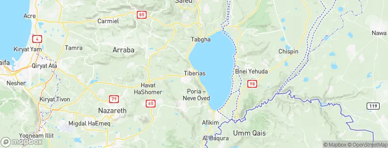 Teverya, Israel Map