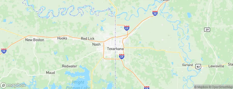 Texarkana, United States Map