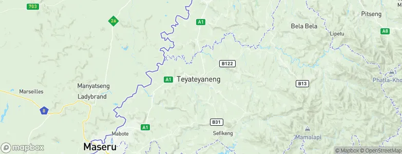 Teyateyaneng, Lesotho Map