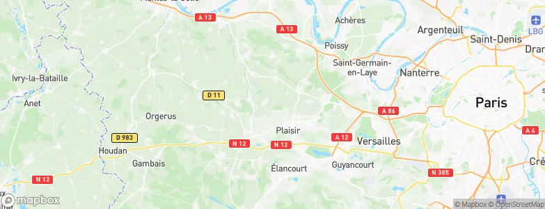 Thiverval-Grignon, France Map