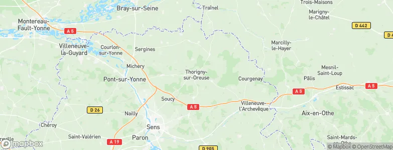 Thorigny-sur-Oreuse, France Map