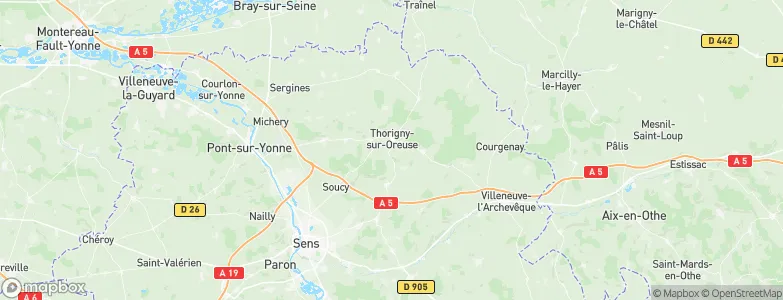 Thorigny-sur-Oreuse, France Map