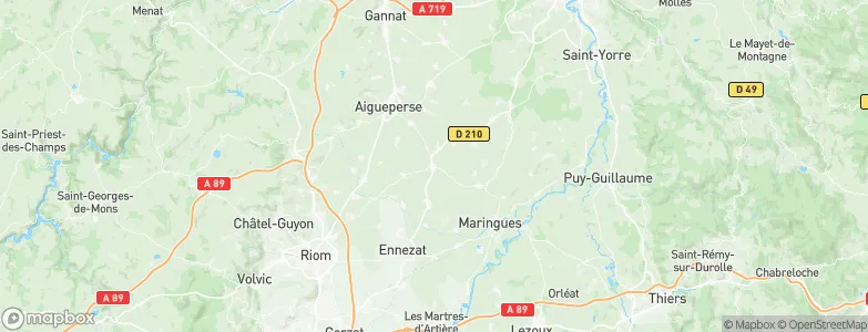 Thuret, France Map