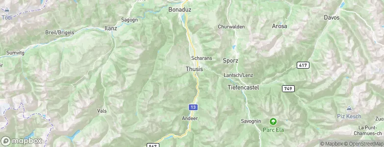 Thusis, Switzerland Map
