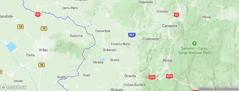 Ticvaniu Mare, Romania Map