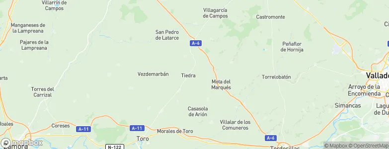 Tiedra, Spain Map