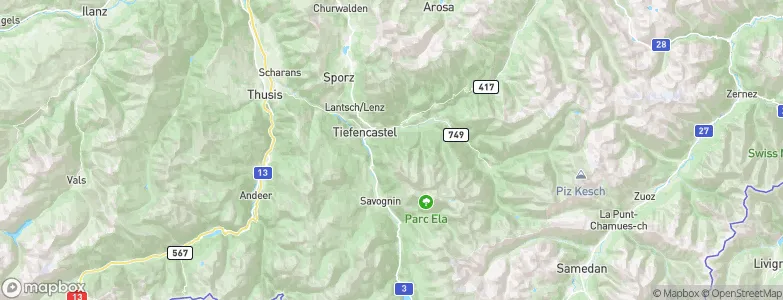 Tiefencastel, Switzerland Map