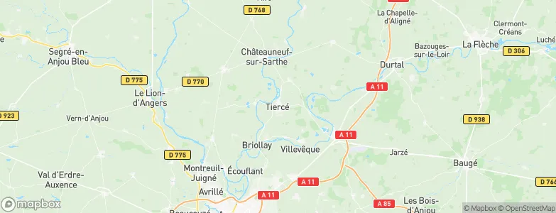 Tiercé, France Map