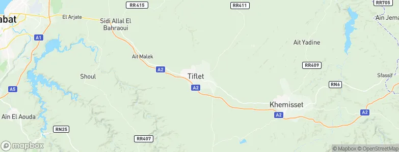 Tiflet, Morocco Map