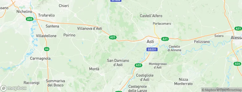 Tigliole, Italy Map