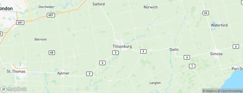 Tillsonburg, Canada Map