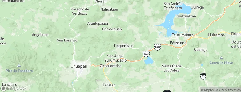 Tingambato, Mexico Map