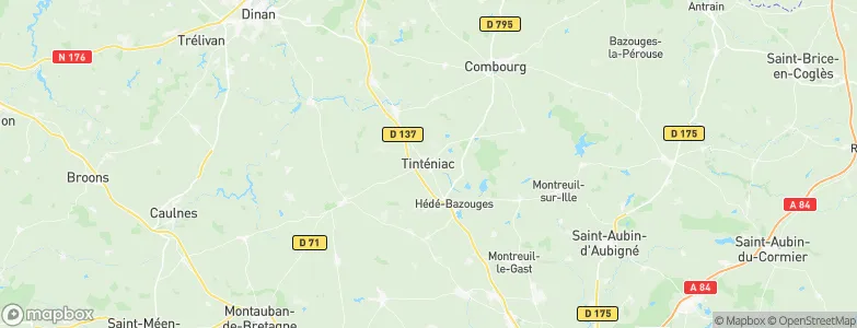 Tinténiac, France Map