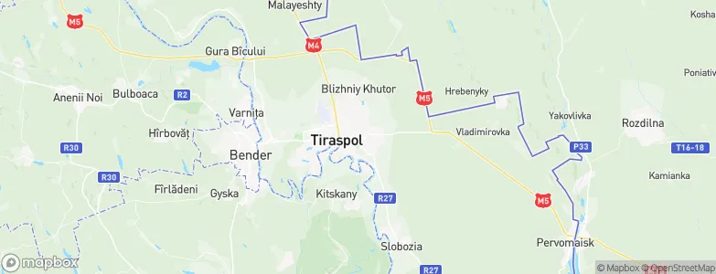 Tiraspol, Moldova Map