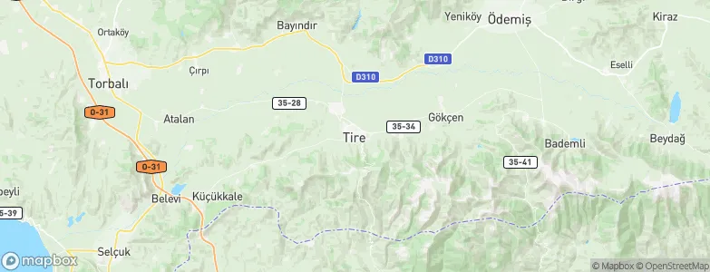 Tire, Turkey Map