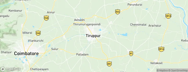 Tirupur, India Map