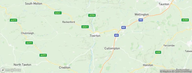 Tiverton, United Kingdom Map