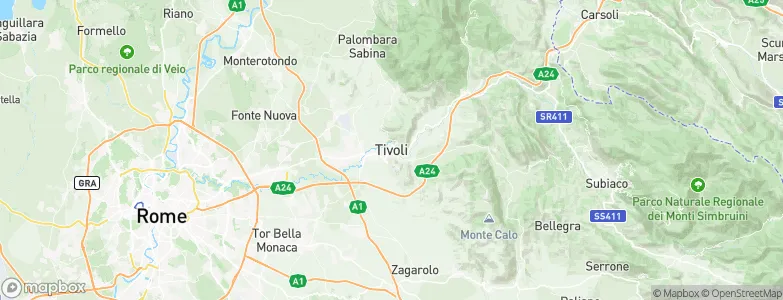 Tivoli, Italy Map